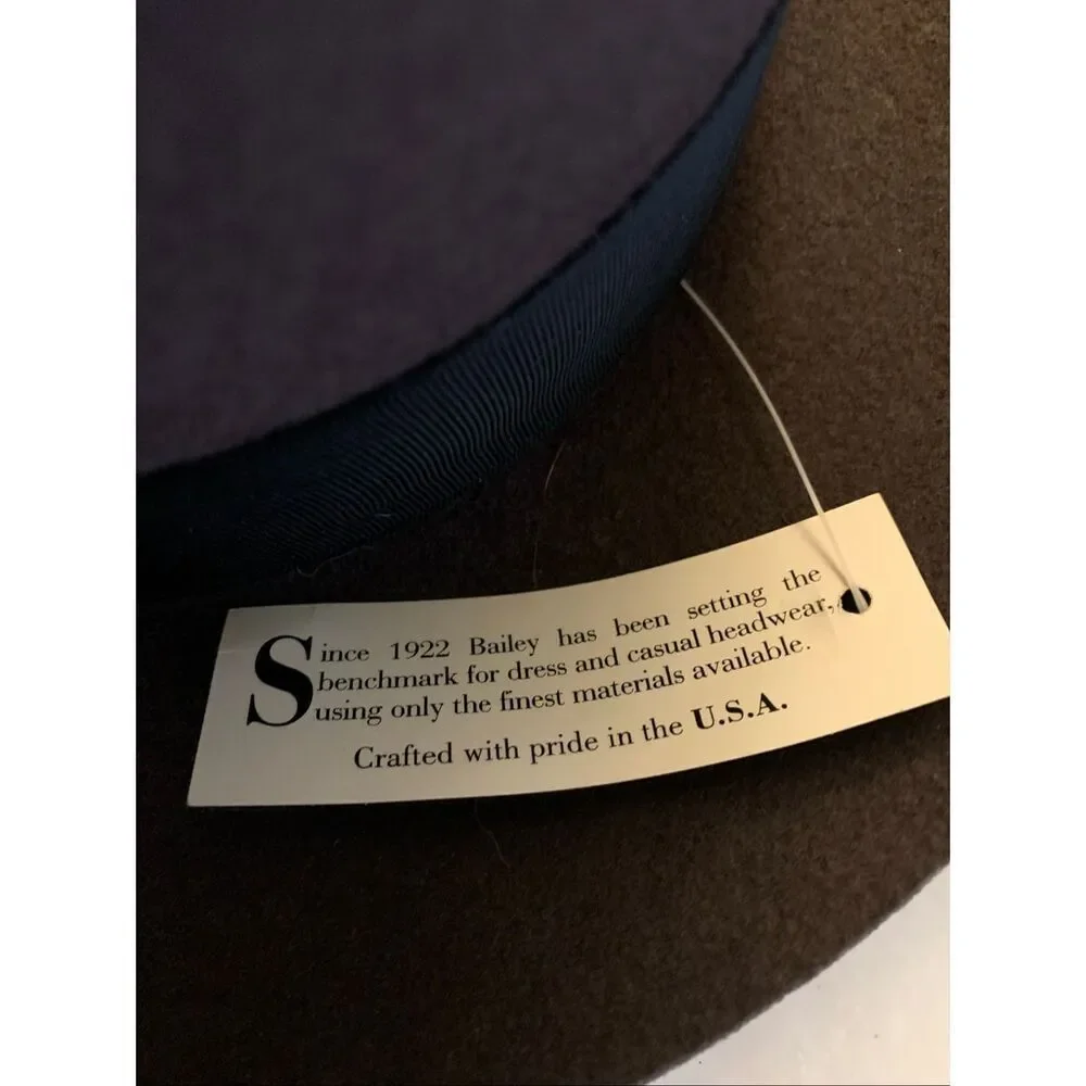 Bailey 100% wool made in USA hat fedora size large NEW WITH TAGS